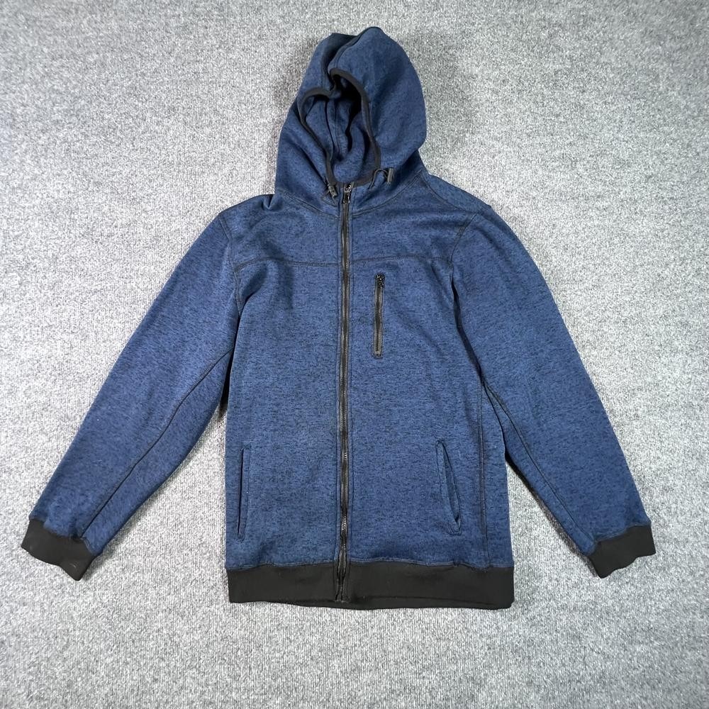Mack Russo Hoodie Men's 2XL Blue Polyester Fleece-Lined Running Athletic Zip-Up